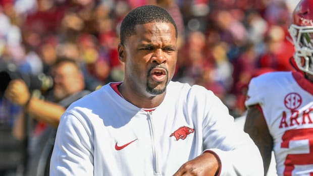 Razorbacks assistant Travis Williams during game with Alabama